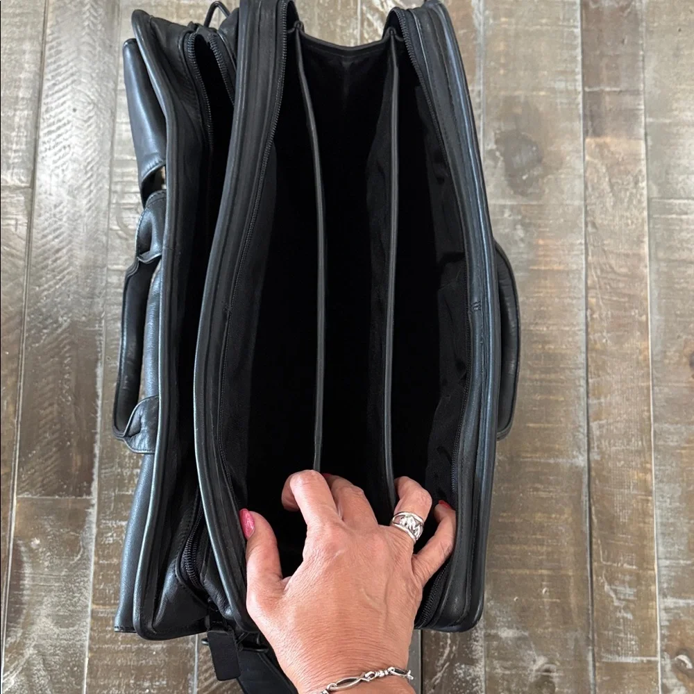 VTG Franklin Quest 1465-6117 Full Grain Nappa Leather Briefcase Black - Korea